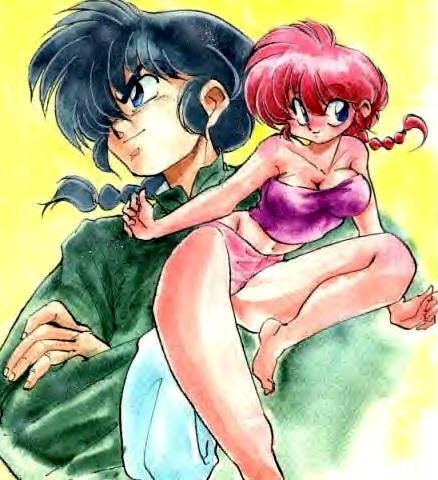 ranma-chan, saotome ranma, ranma 1/2, gender request, lowres, black hair, blue eyes, braid, genderswap, red hair, single braid