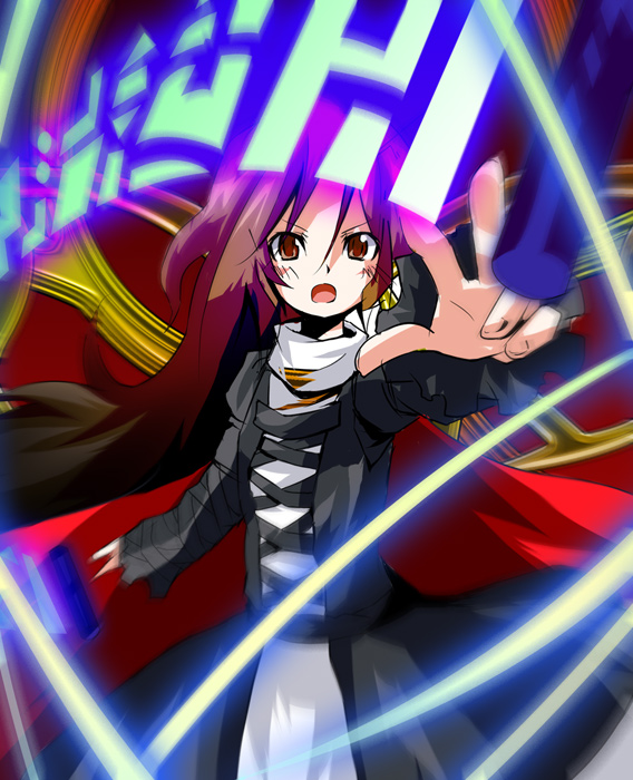 kuroneko no toorimichi, hijiri byakuren, touhou, md5 mismatch, 1girl, brown eyes, female focus, gradient hair, long hair, multicolored hair, solo, sorcerer's sutra scroll