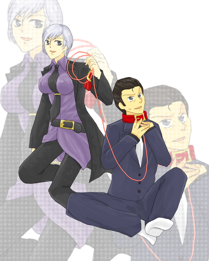 ushiromiya kyrie, ushiromiya rudolf, umineko no naku koro ni, silver hair, 00s, collar, leash