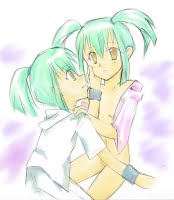 yoru (77957792), luca (yu-gi-oh!), yu-gi-oh!, yu-gi-oh! 5d's, lowres, 00s, bottomless, breasts, incest, open clothes, open shirt, shirt