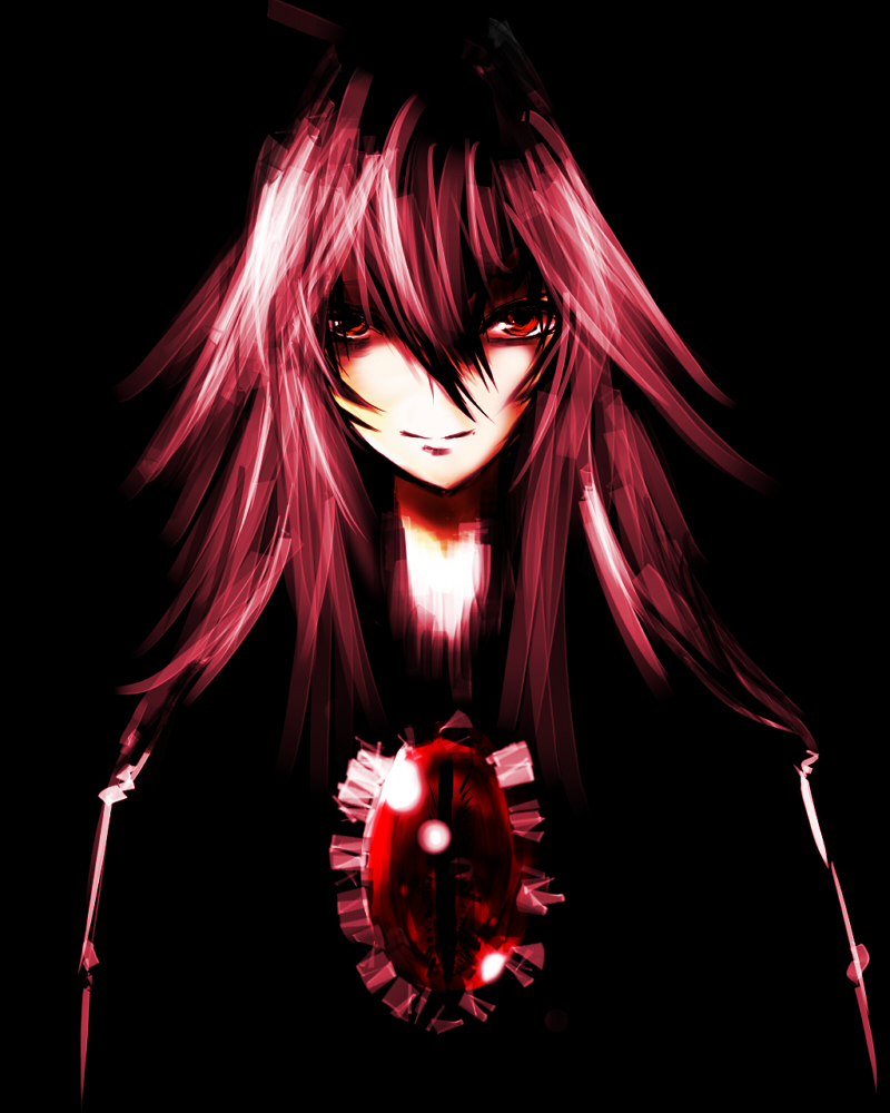 violence kumahina, reiuji utsuho, touhou, bad id, bad pixiv id, 1girl, eye focus, female focus, long hair, red eyes, solo