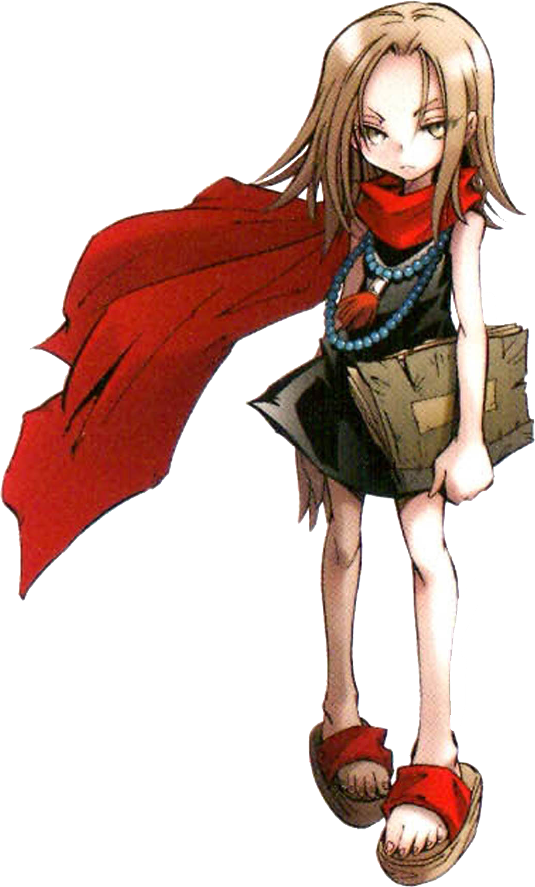 kyouyama anna, shaman king, highres, 1girl, blonde hair, child, feet, sandals, short hair, solo, transparent background