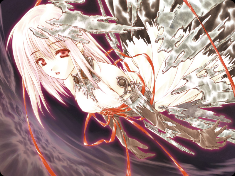 morino kiriko, original, tagme, elbow gloves, gloves, pink hair, red eyes, solo