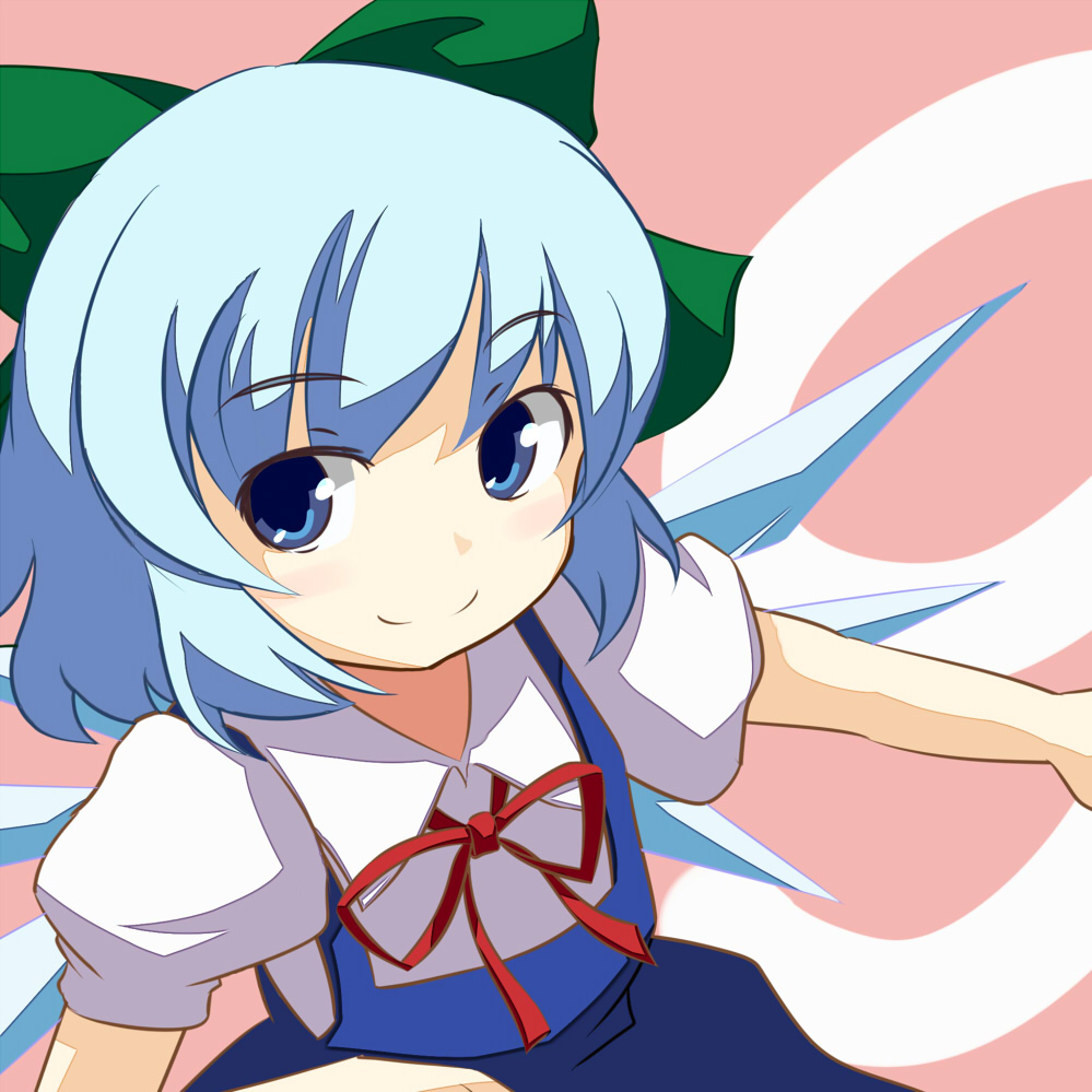 tsuyuki, tsuyuki (yukitgraph), cirno, phantasmagoria of flower view, touhou, bad id, bad pixiv id, metadata reference, 1girl, blue eyes, blue hair, circled 9, female focus, matching hair/eyes, short hair, solo