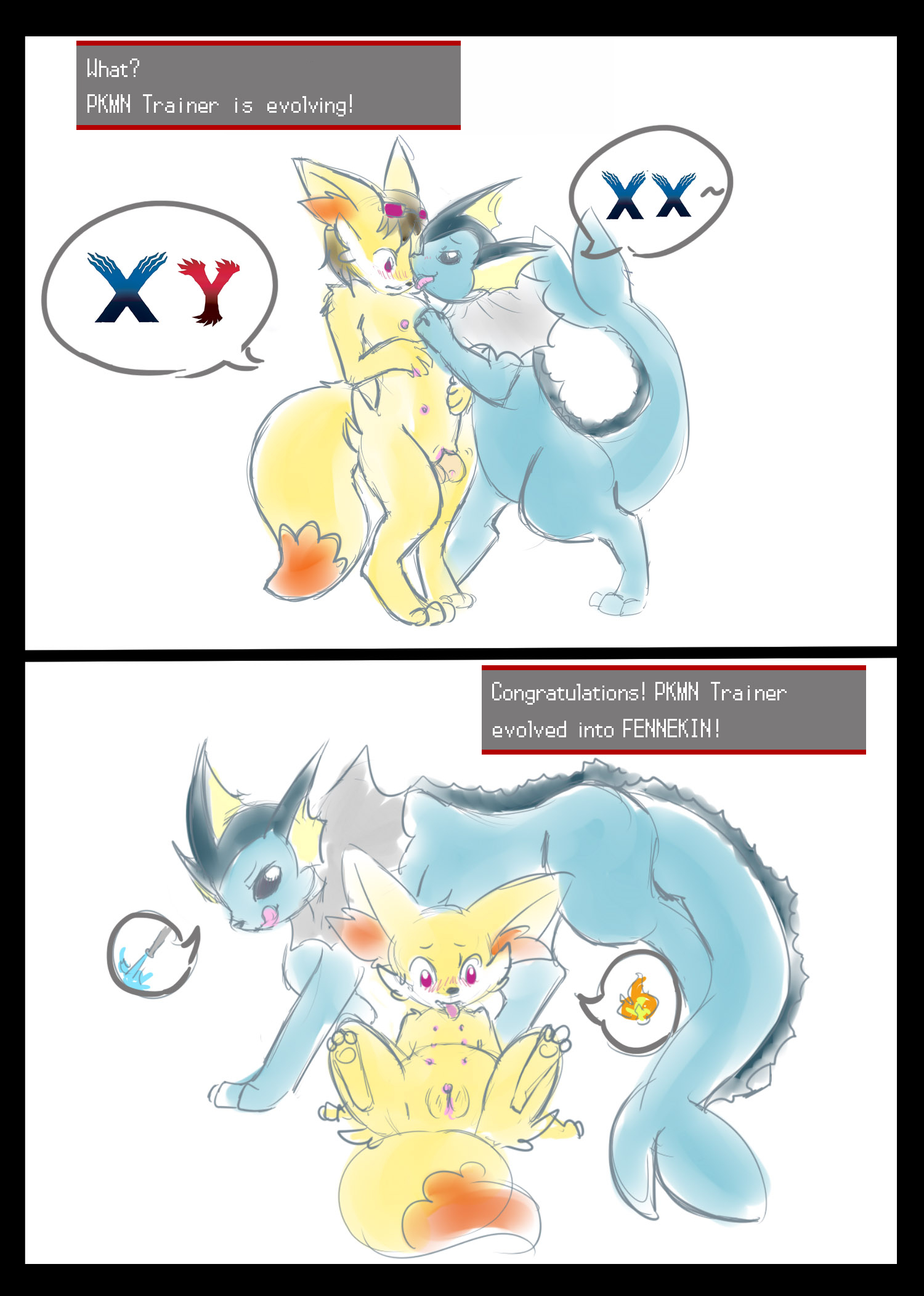 Rule34 – If it exists, there is porn of it / hatiimiga, eeveelution, fennekin, vaporeon / 420610