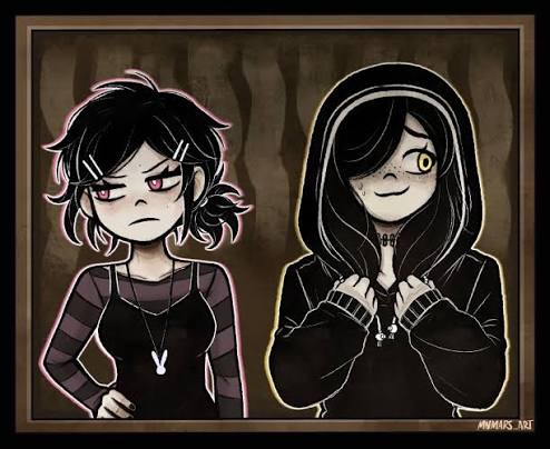 ashley graves, julia (the coffin of andy and leyley), the coffin of andy and leyley, lowres, non-web source, aged down, angry, leyley, pink eyes, shy, yellow eyes