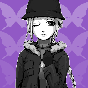 asato (artist), ellen (folkssoul), folkssoul, lowres, braid, hat, long hair, monochrome