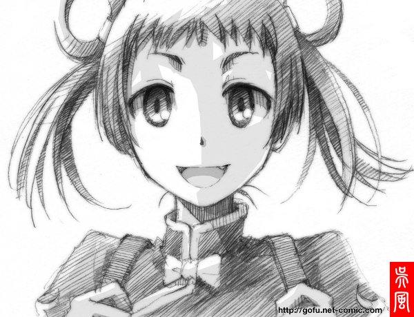 gofu, yunyun (canaan), 428, 428: fuusa sareta shibuya de, canaan (series), chunsoft, traditional media, 1girl, china dress, chinese clothes, dress, female focus, greyscale, monochrome, sketch, solo, spot color, white background