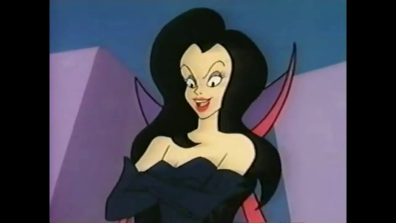 dark queen (battletoads), battletoads, screencap, non-web source, 1girl, black gloves, black hair, cape, gloves, leotard, solo, thighhighs, toon (style)