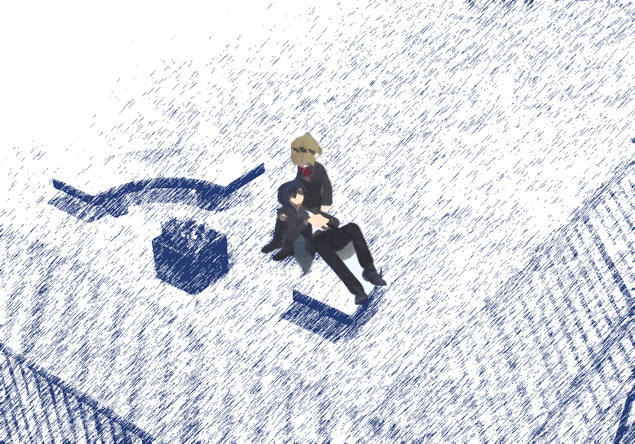 aigis (persona), yuuki makoto (persona 3), atlus, persona, persona 3, android, blonde hair, blue hair, school uniform