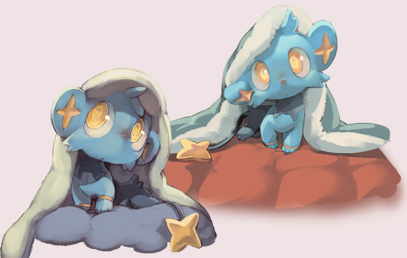 murayama, murayama ryota, shinx, nintendo, pokemon, bad id, bad pixiv id, blanket, gen 4 pokemon, no humans, pokemon (creature), yellow eyes