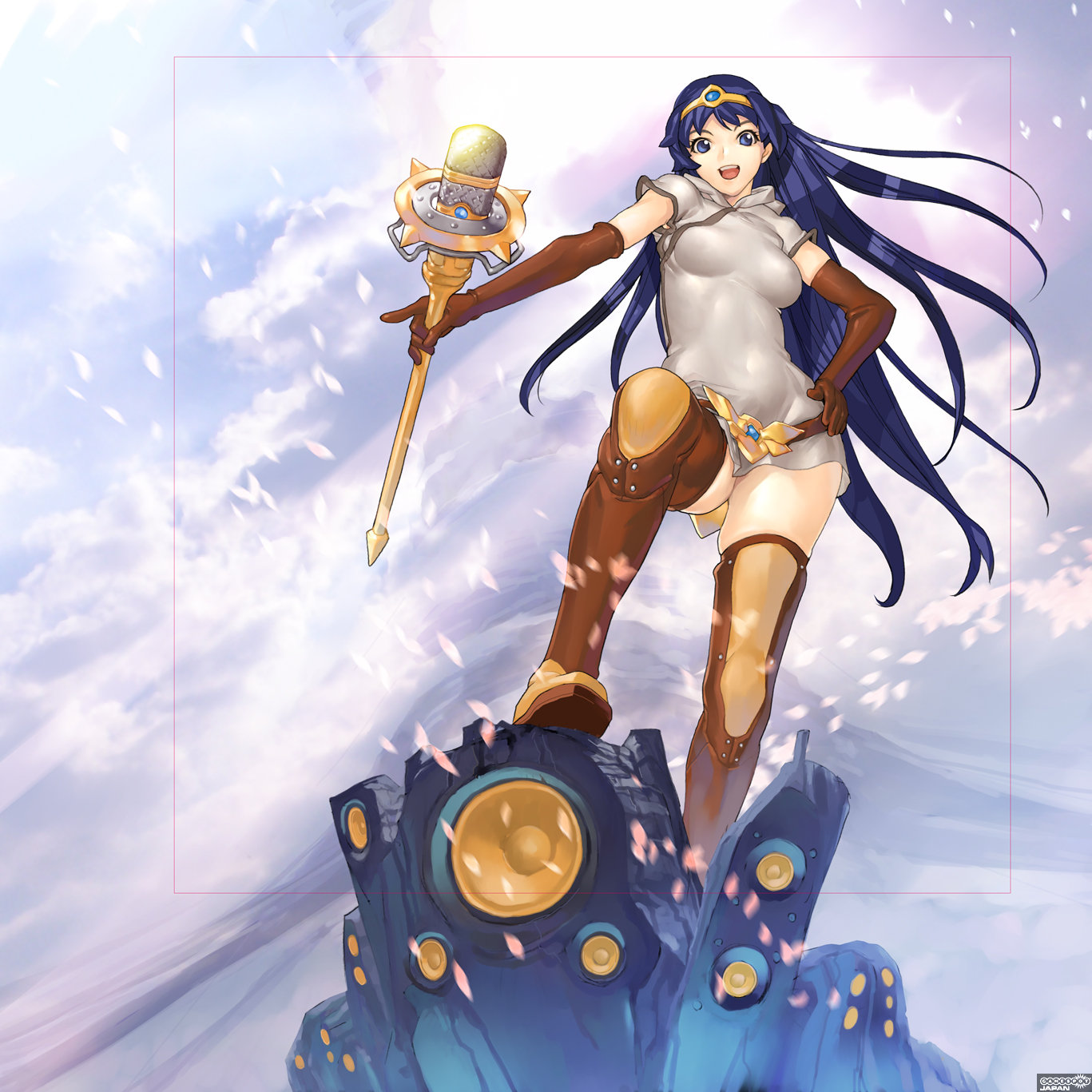 hakua ugetsu, ki (druaga), druaga no tou, bad tag, highres, scan, :d, open mouth, smile