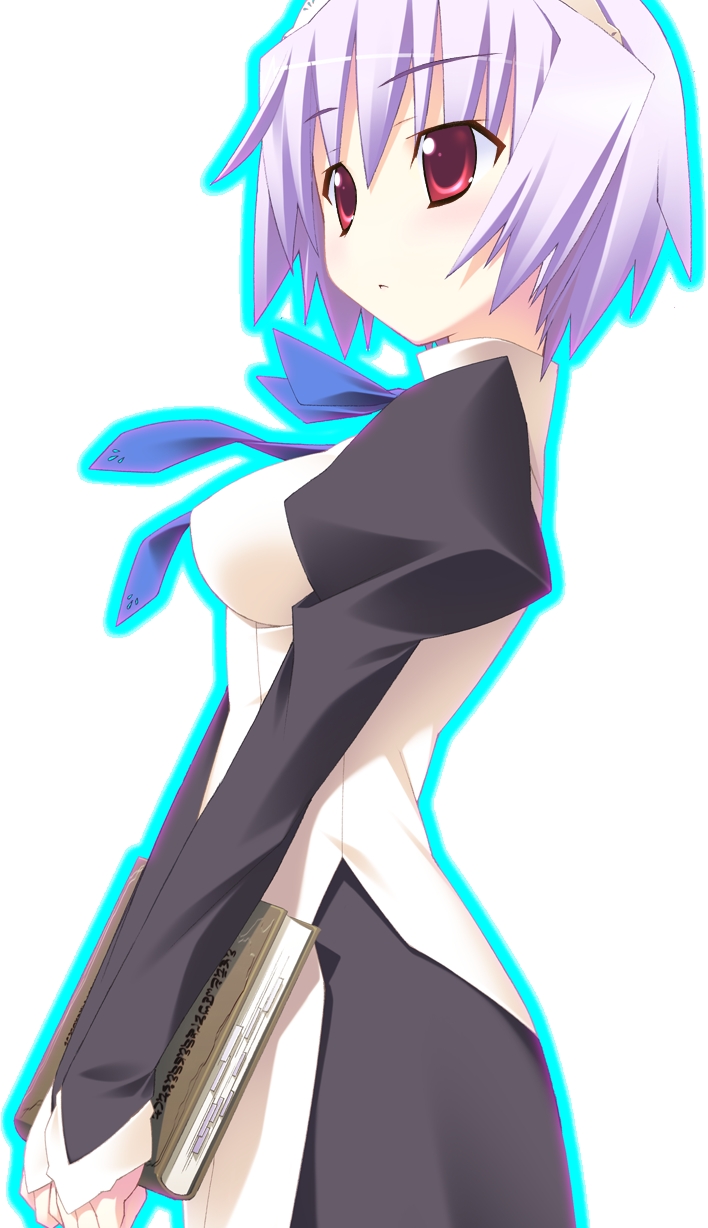 kannagi rei, twinkle crusaders, highres, 1girl, book, female focus, purple hair, red eyes, short hair, solo