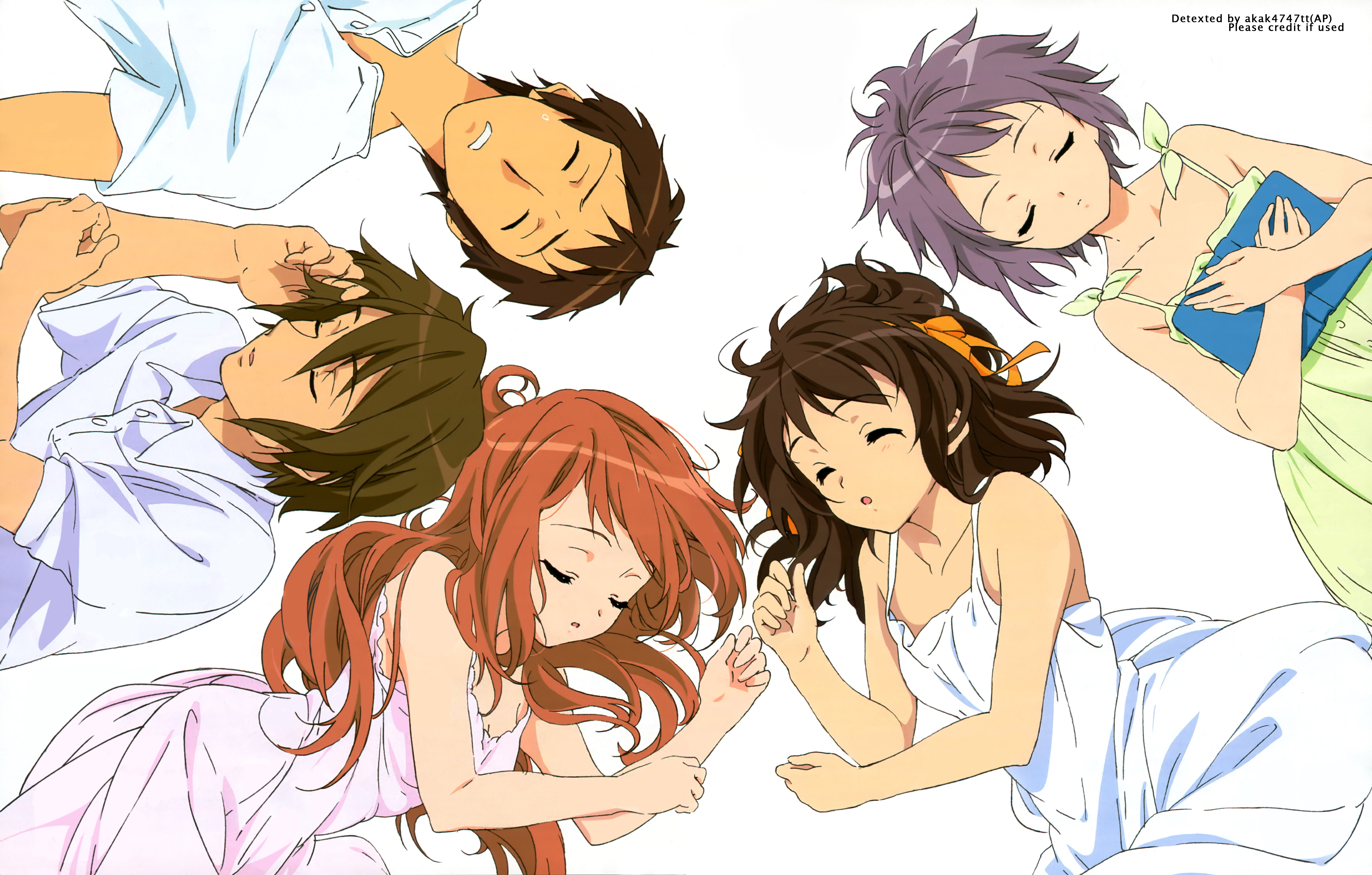 nishiya futoshi, asahina mikuru, koizumi itsuki, kyon, nagato yuki, suzumiya haruhi, suzumiya haruhi no yuuutsu, absurdres, detexted, highres, third-party edit, 00s