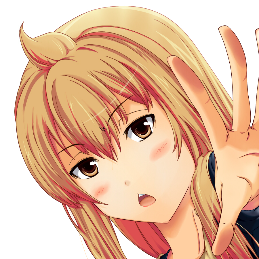 kuro (jyupiter), minami chiaki, minami-ke, 00s, 1girl, :<, ahoge, brown eyes, brown hair, female focus, solo