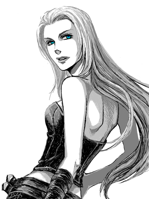 isago (sprout), nebbish, trish (devil may cry), capcom, devil may cry (series), 00s, 1girl, blue eyes, long hair