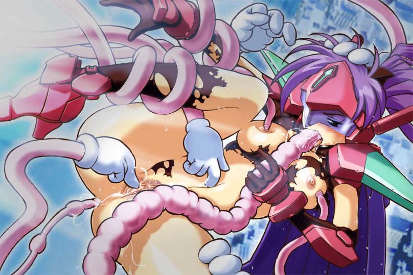 lolita channel, neruloid girl, nogiku asaka, dokkoida, hand on head, visor, anal, breasts, censored, double penetration, fellatio, fingering, multiple penetration, nipple press, nipple stimulation, oral, purple hair, pussy, spread legs, tentacle sex, tentacles, torn clothes, uncensored, vaginal