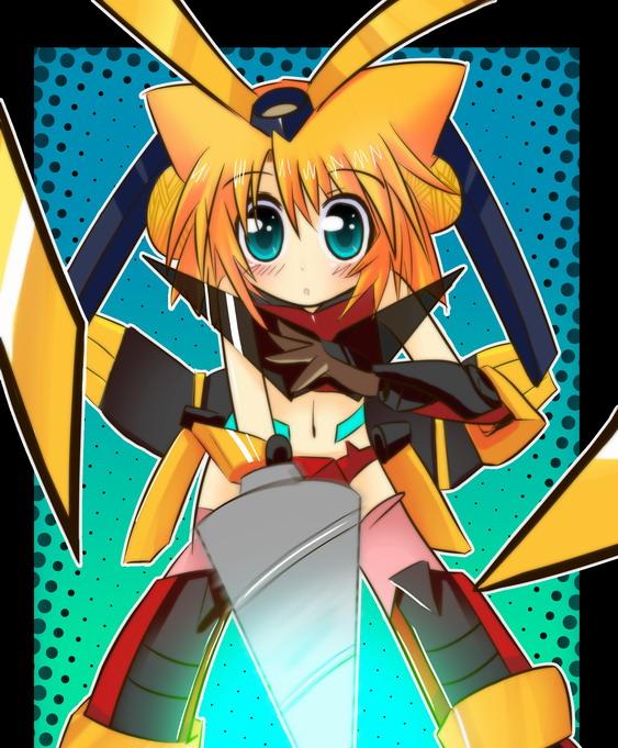 blonde hair, blue eyes, drill, flat chest, navel, skinny