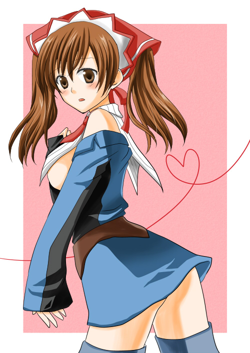 hinagi, alicia melchiott, senjou no valkyria, senjou no valkyria (series), senjou no valkyria 1, 00s, blush, brown eyes, brown hair, military, military uniform, skirt, twintails