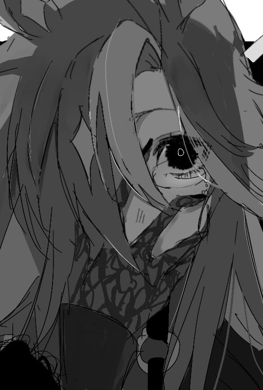 dream journey (umamusume), umamusume, 1girl, animal ears, eyewear strap, glasses, gloves, greyscale, hair between eyes, hair over one eye, hand on own face, horse ears, horse girl, looking at viewer, monochrome, multicolored hair, solo, yeaaah woohoo