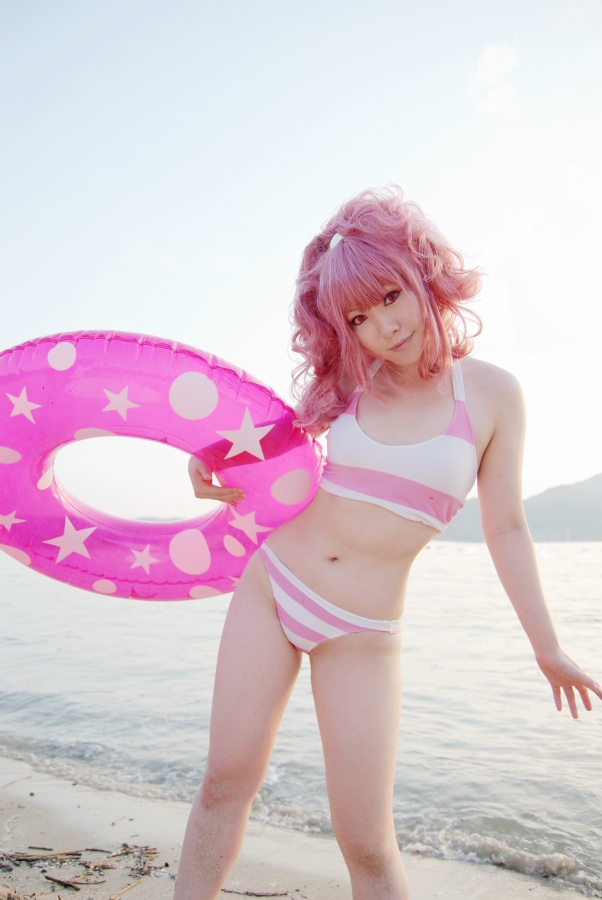 tatsuki, anya alstreim, code geass, photo (medium), bikini, cosplay, destiny doll, pink hair, swimsuit