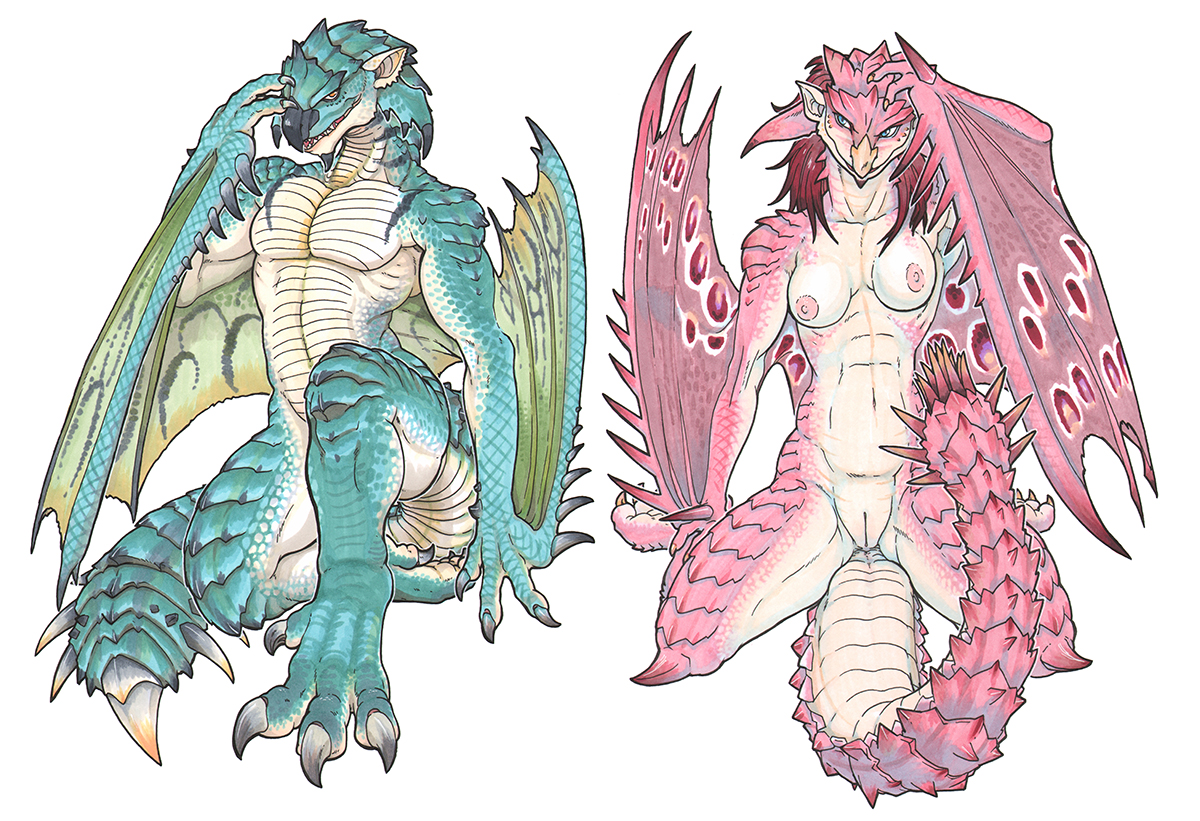 Rule34 – If it exists, there is porn of it / iggi, azure rathalos, pink rathian, rathalos, rathian / 429455