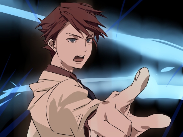 umishima senbon, ushiromiya battler, umineko no naku koro ni, bad id, bad pixiv id, 00s, 1boy, foreshortening, male focus, pointing, solo