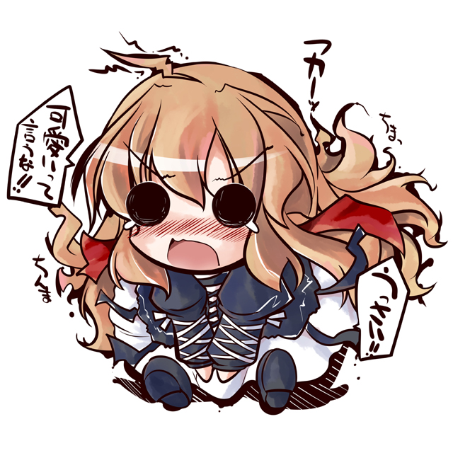 shin no, yamaguchi shinnosuke, hijiri byakuren, touhou, translated, 1girl, blonde hair, blush, chibi, female focus, long hair, open mouth, solo, tsundere