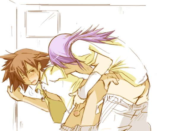 mishiru, riku (kingdom hearts), sora (kingdom hearts), kingdom hearts, tagme, anal, bent over, blouse, clothed sex, clothes pull, gloves, jewelry, male focus, male penetrated, necklace, open clothes, open shirt, pants, pants pull, penis, shirt, shota, undressing, yaoi