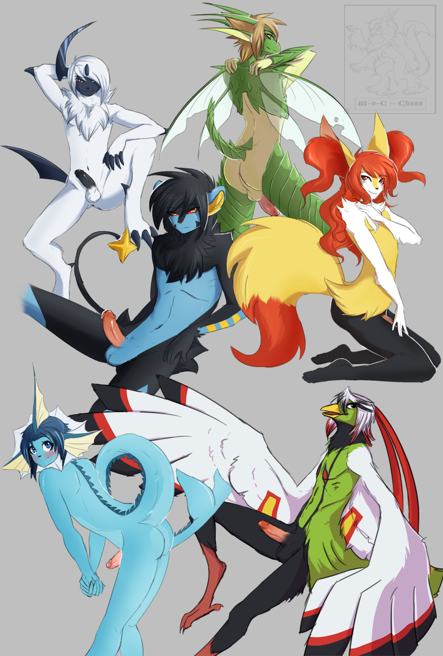 Rule34 – If it exists, there is porn of it / wing-of-chaos, absol, braixen, eeveelution, scyther, vaporeon, xatu / 430839