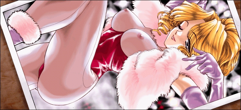 fur, blonde hair, boots, corset, drill hair, elbow gloves, photo (object), wink