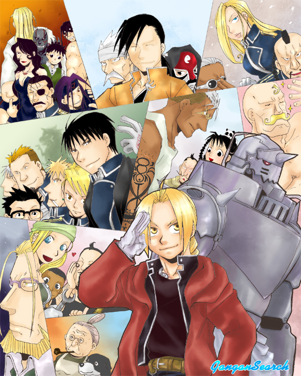 rin (lunatic party), alex louis armstrong, alphonse elric, buccaneer (fma), den (fma), edward elric, envy (fma), father (fma), fu (fma), gluttony (fma), greed (fma), heymans breda, jean havoc, kain fuery, lan fan, lieutenant yoki, ling yao, lust (fma), may chang, miles, olivier mira armstrong, paninya (fma), pinako, pinako rockbell, pride (fma), riza hawkeye, roy mustang, scar (fma), selim bradley, sloth (fma), van hohenheim, vato falman, winry rockbell, wrath (fma), xiao-mei, fullmetal alchemist, homunculus, 00s, 6+boys, 6+girls, everyone, multiple boys, multiple girls