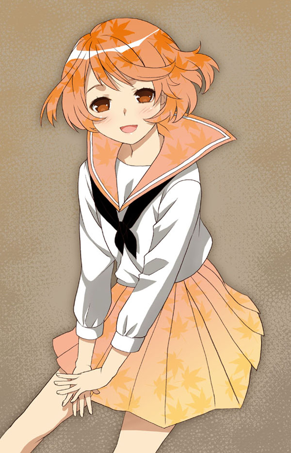 mattaku mousuke, original, open mouth, red eyes, school uniform, serafuku, short hair, skirt