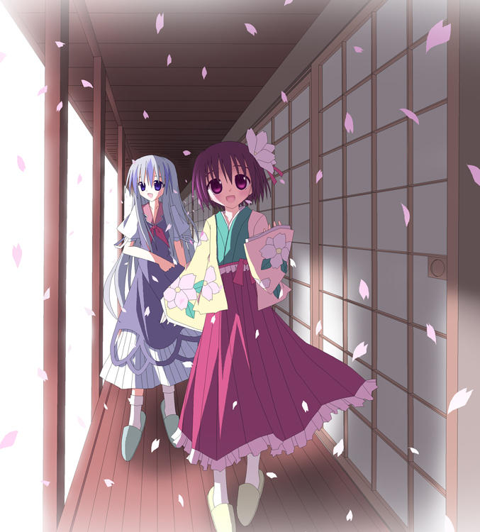 sakai kouji, hieda no akyuu, kamishirasawa keine, touhou, 2girls, female focus, multiple girls