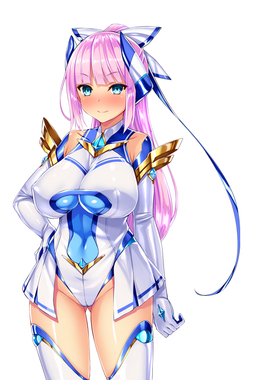 satou kuuki, element venus, kisaragi nozomi, shinsou seiki elementia, game cg, large variant set, non-web source, official art, variant set, 1girl, bare shoulders, blue eyes, blunt bangs, blush, breasts, cameltoe, chest jewel, closed mouth, covered erect nipples, covered navel, cowboy shot, elbow gloves, gem, gloves, gluteal fold, groin, hair ribbon, hand on own hip, headgear, high ponytail, highleg, highleg leotard, huge breasts, impossible clothes, impossible leotard, legs apart, leotard, long hair, looking at viewer, magical girl, nose blush, pink hair, pleated skirt, ponytail, ribbon, shiny clothes, shiny skin, showgirl skirt, simple background, skin tight, skirt, smile, solo, standing, tachi-e, thighhighs, transparent background, white background, white gloves, white leotard, white thighhighs