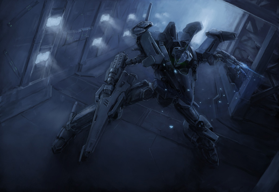 armored core, fromsoftware, blade, tagme, building, gun, mecha, robot, weapon