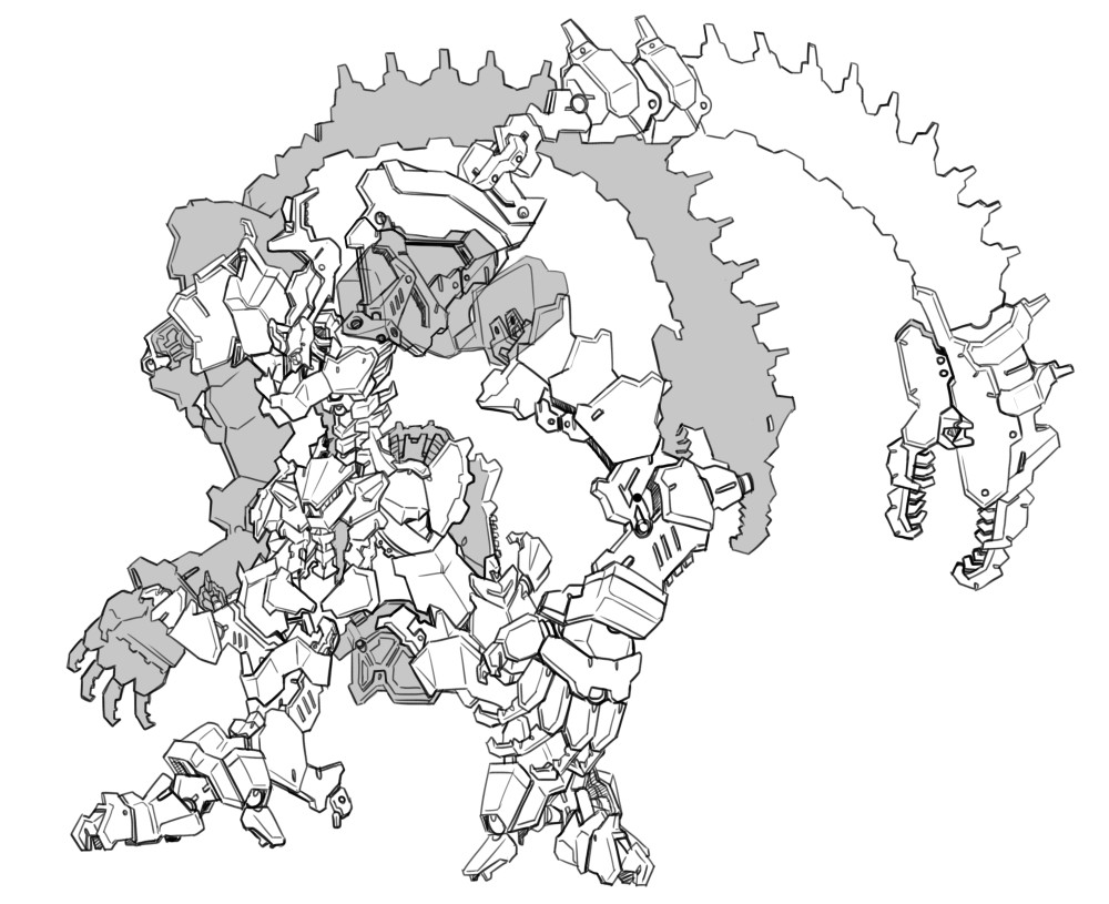 akinaie, original, tagme, giant, mecha, monochrome, robot