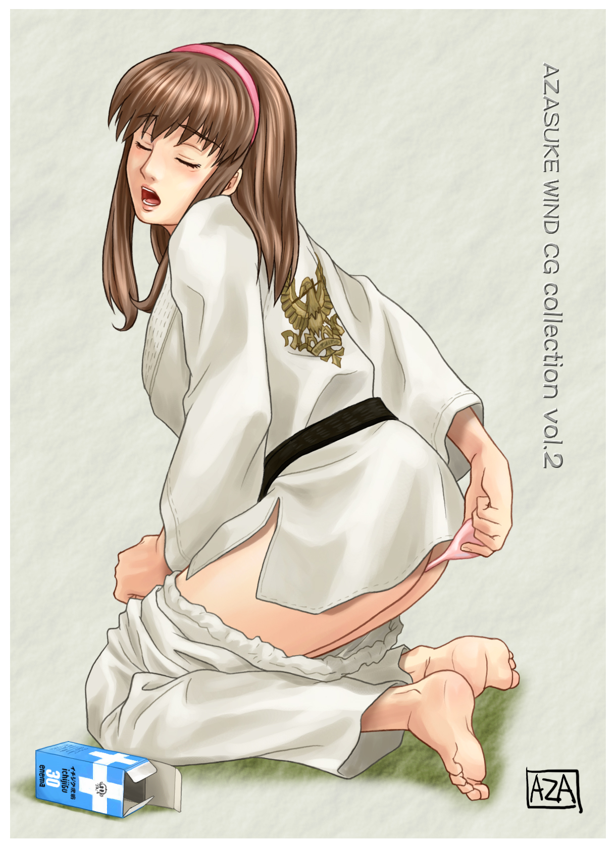 azasuke, hitomi (doa), dead or alive, tecmo, highres, 1girl, enema, female focus, solo