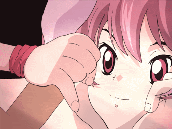 animated, animated gif, character request, lowres, source request, censored, handjob, penis, smile