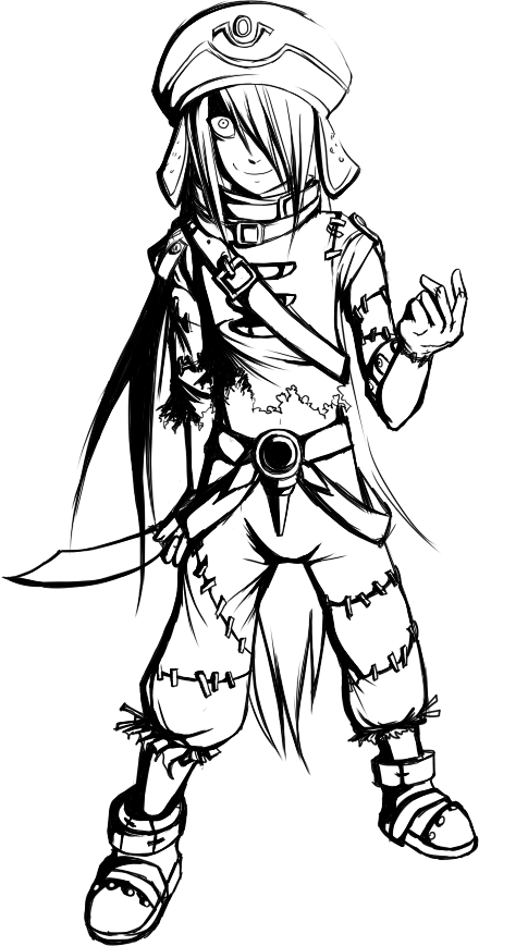 la-blanc, azure kite, endrance, .hack//, .hack//g.u., bandai, cyber connect 2, bad deviantart id, bad id, 00s, 1boy, azure kite(cosplay), cosplay, greyscale, male focus, monochrome, scar, solo, stitches, sword, weapon, zombie