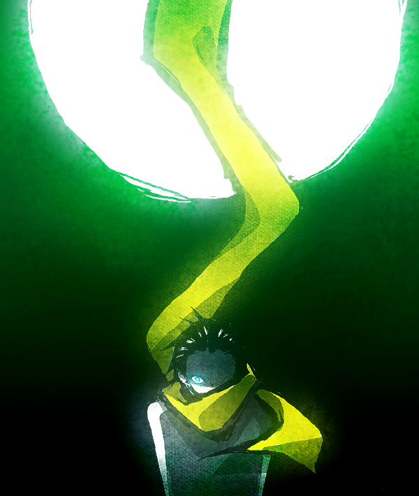 yoshida sei, mochizuki ryouji, atlus, persona, persona 3, bad id, 1boy, black hair, blue eyes, full moon, glowing, glowing eyes, male focus, moon, scarf, short hair, solo