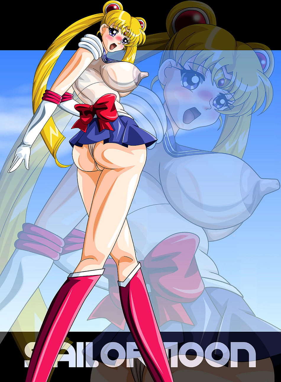 sailor moon, tsukino usagi, bishoujo senshi sailor moon, highres, tagme, 1990s (style), ass, blonde hair, blue eyes, blush, breasts, huge breasts, long hair