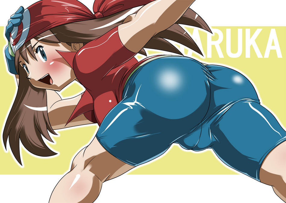 haruka (pokemon), nintendo, pokemon, ass, blush, cameltoe, smile