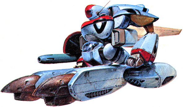 takani yoshiyuki, katsuragi kei, kei katsuragi, orguss (mecha), choujikuu seiki orguss, orguss, vehicle, 1980s (style), official art, traditional media, antennae, canopy, cockpit, energy cannon, gunpod, mecha, military, military vehicle, motor vehicle, no humans, oldschool, pilot, realistic, retro artstyle, robot, science fiction, shield, simple background, solo, tank