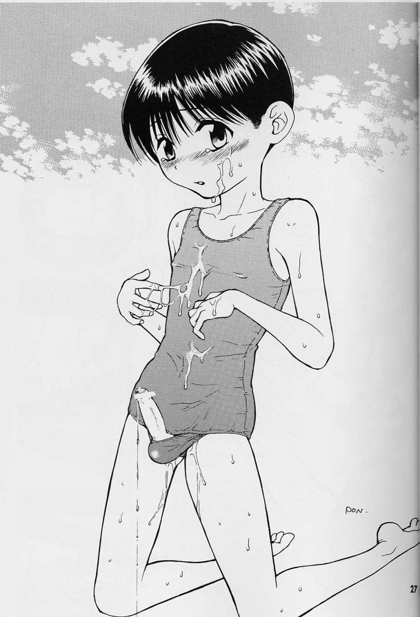 artist request, character request, copyright request, highres, source request, 1boy, androgynous, blush, crossdressing, crossdressing (mtf), cum, cum on body, facial, male focus, monochrome, penis, short hair, shota, solo, swimsuit, tears