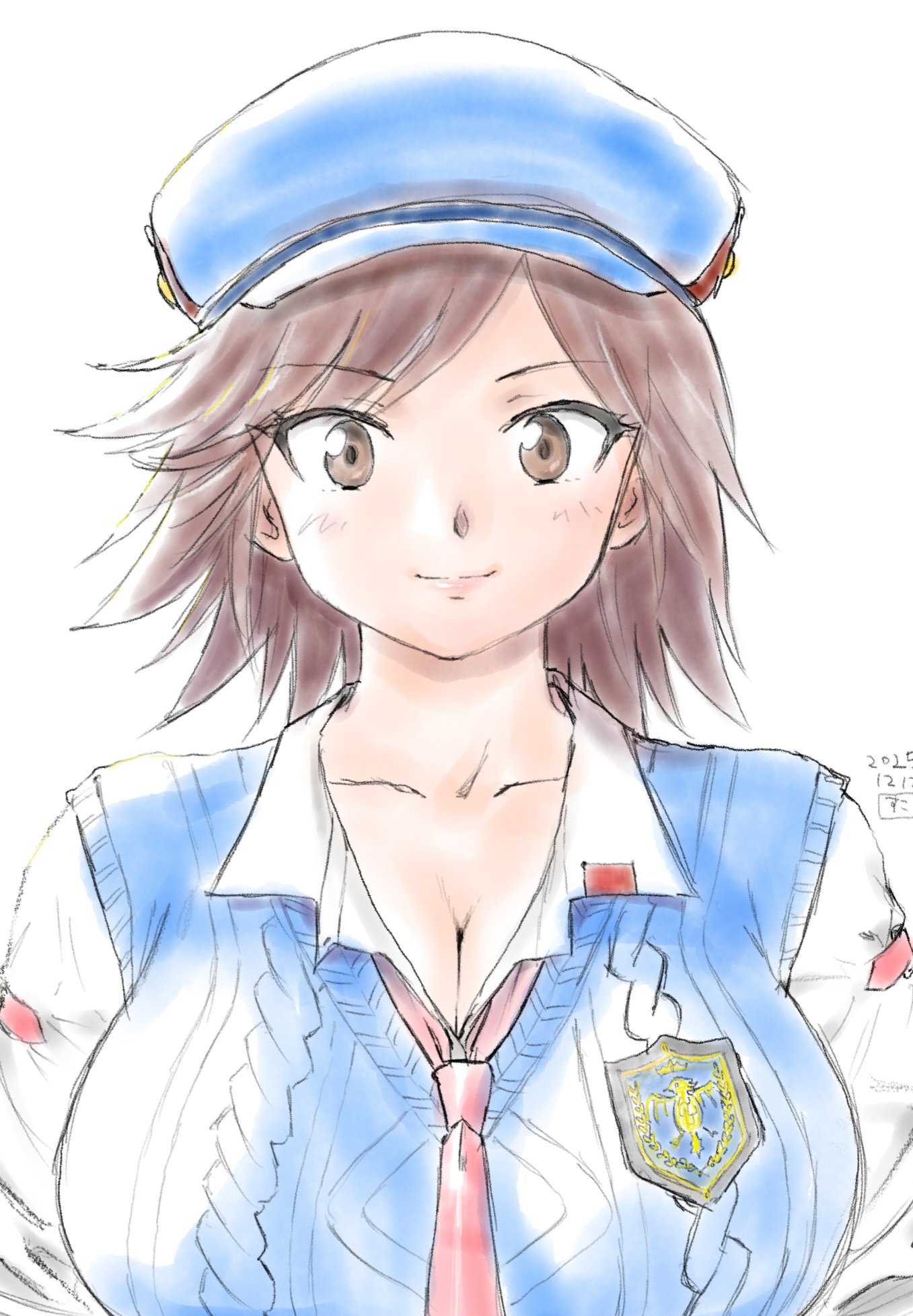 kazama asuka, namco, tekken, tekken 8, 1girl, breasts, cleavage, hat, large breasts, solo