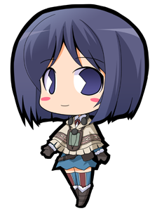 suntail, isara gunther, senjou no valkyria, senjou no valkyria (series), senjou no valkyria 1, lowres, 00s, blue eyes, blue hair, chibi, pac-man eyes, solo