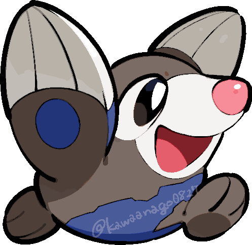 kawaanago, drilbur, nintendo, pokemon, commentary request, lowres, arms up, black eyes, bright pupils, chibi, chibi only, full body, gen 5 pokemon, no humans, open mouth, pokemon (creature), pokemon focus, smile, solo, transparent background, twitter username, watermark, white pupils