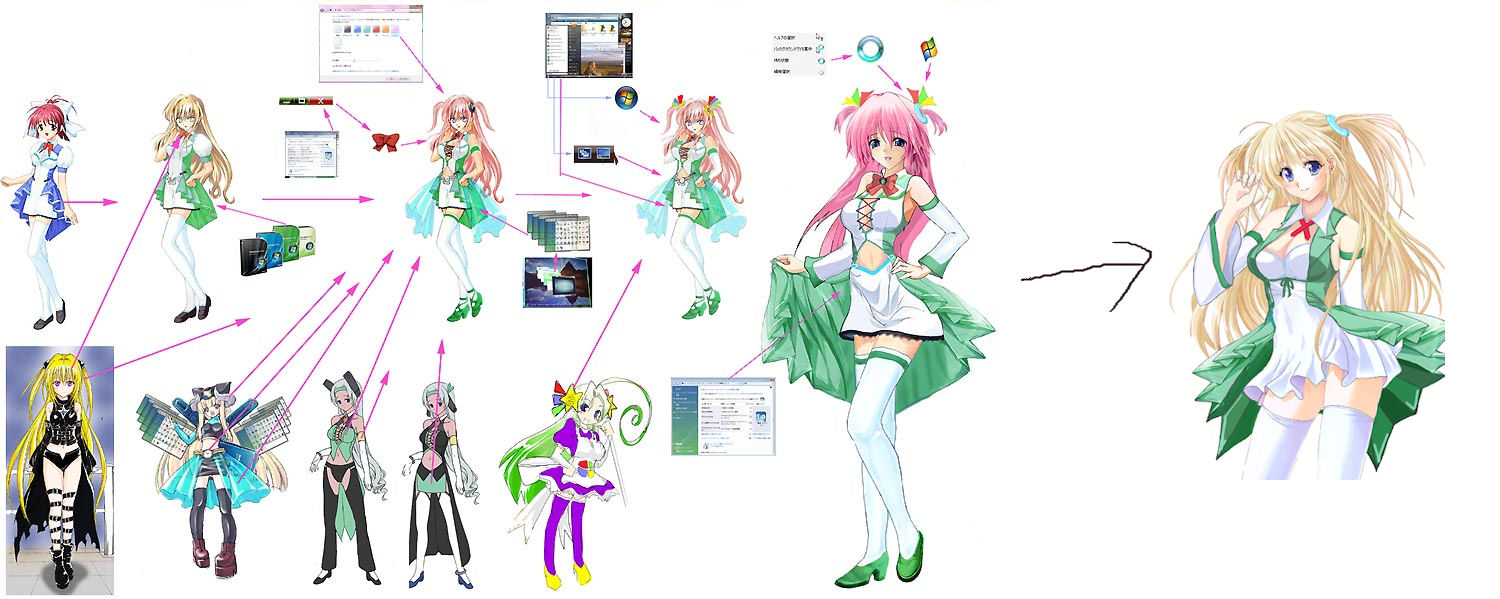 7-tan, os-tan, non-web source, tagme, 6+girls, long hair, multiple girls