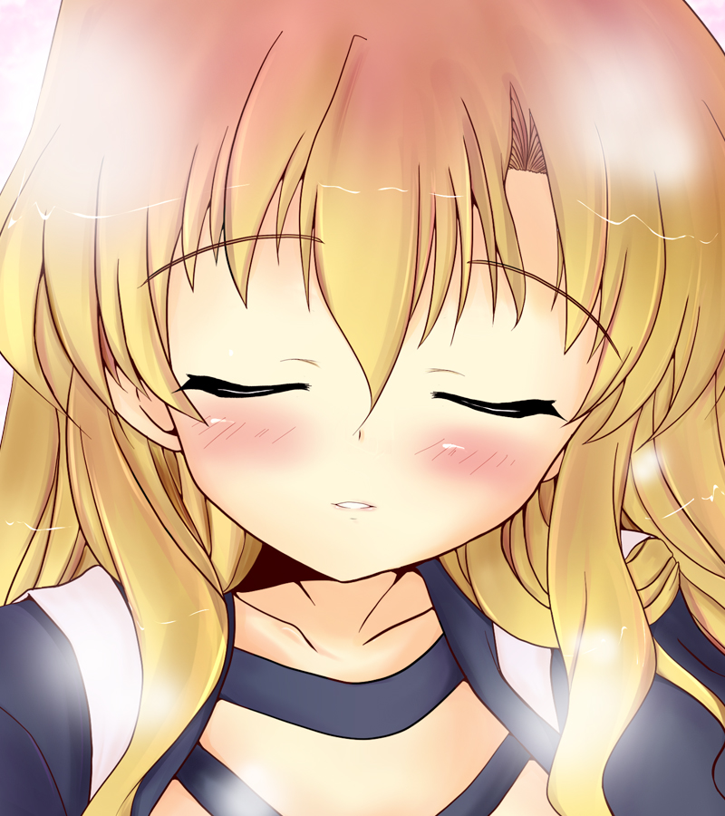 kazu (k no kobeya), hijiri byakuren, touhou, 1girl, blush, close-up, closed eyes, female focus, gradient hair, incoming kiss, long hair, multicolored hair, sleeping, solo